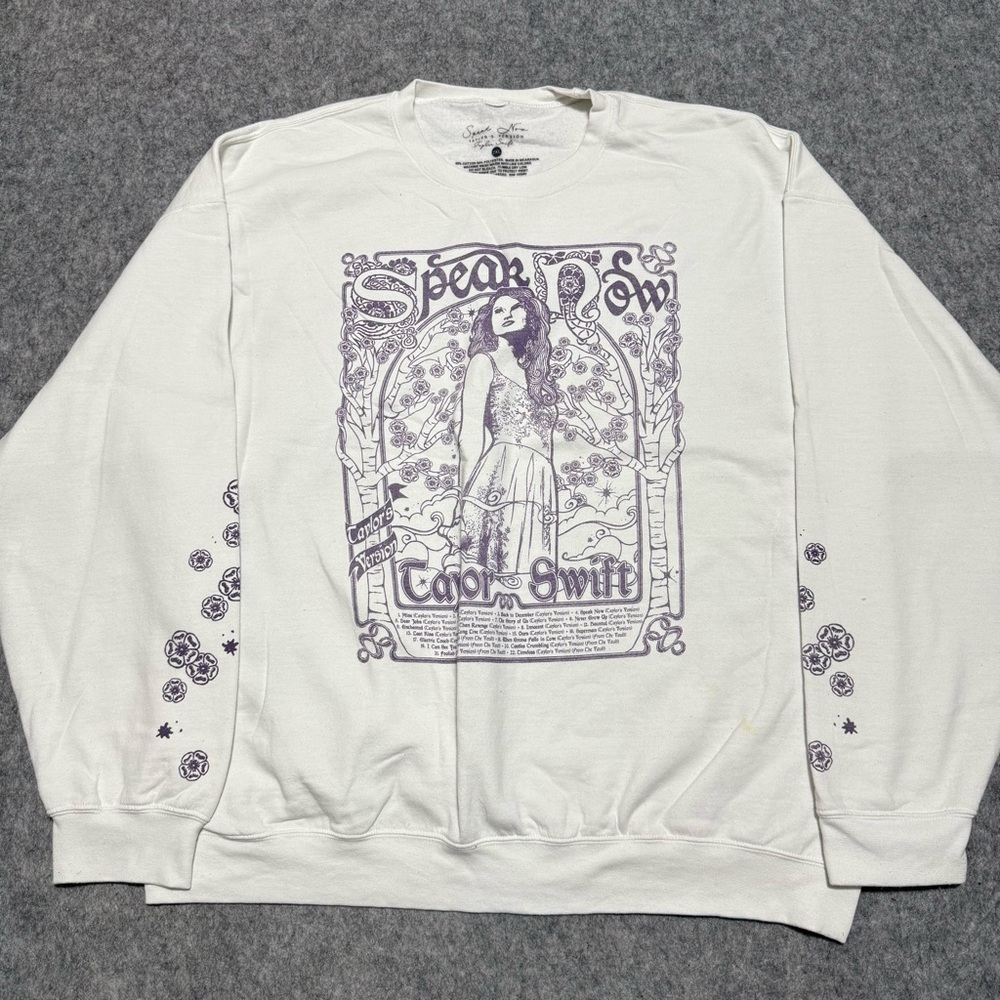 Taylor Swift Sweatshirt Size 2XL White Speak Now Taylor’s Version Crewneck